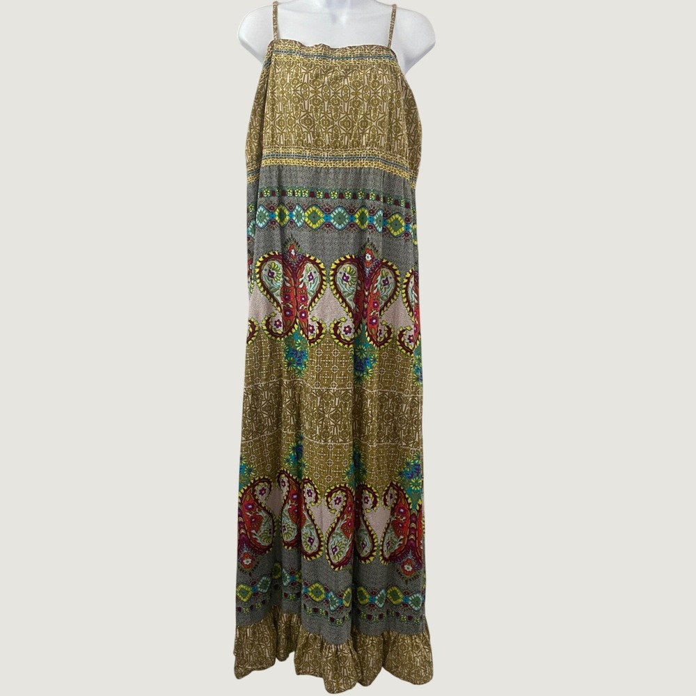 Bohemian Maxi Dressβ S/M Boho Chic Casual Summer 100% Cotton Beachy Festival